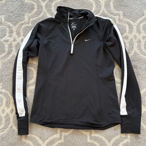 Nike Dri Fit Black and White Quarter-Zip Pullover
